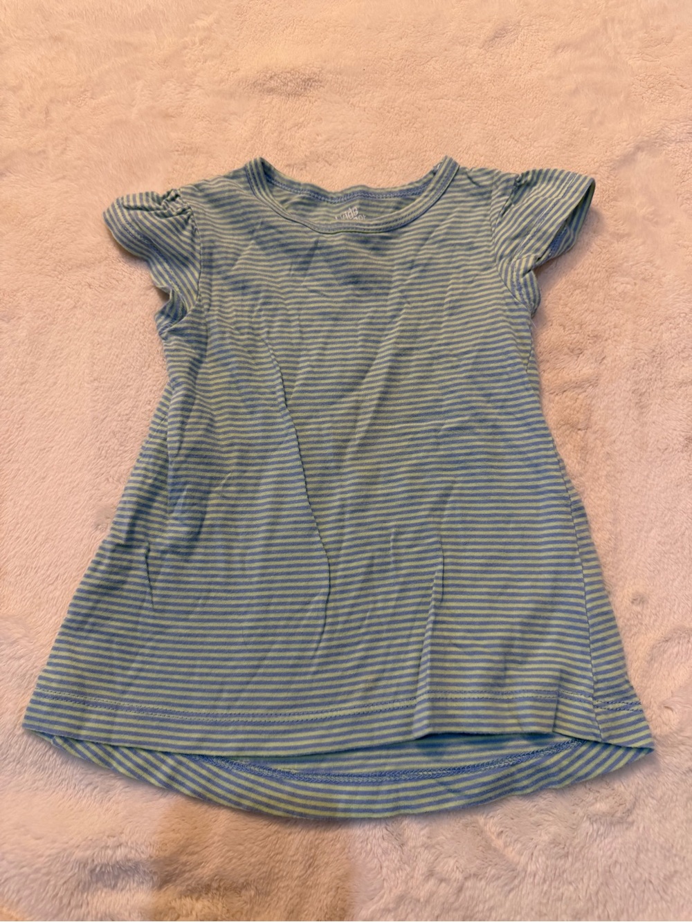 Kids Korner Girls' Short Sleeve Striped Tee in Blue & White